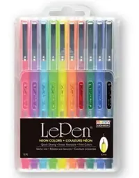 Set linere Uchida Marvy - Le Pen, 0.5 mm, 10 culori, neon
