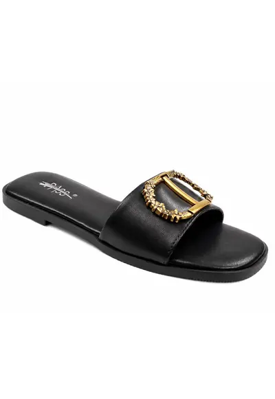 Papuci dama piele naturala AGQS80013A 01 N - Negru