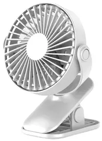 Mini ventilator de birou cu clema acumulator si alimentare USB 5V Alb