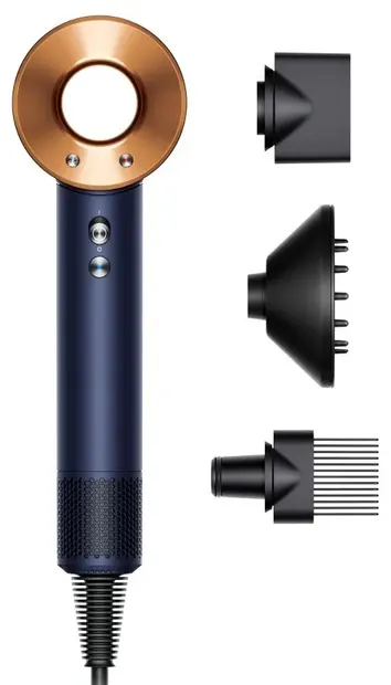 Uscător de păr Dyson - Supersonic HD07 113312-01, 1600W, 3 viteze, Prussian Blue/Copper