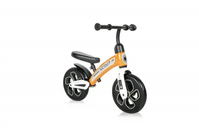 Bicicleta copii fara pedale Scout Orange, de echilibru, roti din spuma EVA, scaun reglabil pe inaltime de la 30 cm pana la 33 cm, varsta 2-4 ani, maxim 25 de kg, ghidon reglabil in inaltime de la 49 cm pana la 51.5 cm