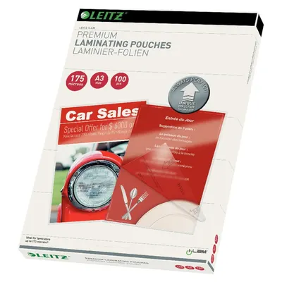 Set 100 folii pentru laminare Leitz, A3, 175 microni