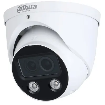 Camera IP Full Color Dahua IPC-HDW5449H-ASE-D2-0280B, 4MP, lentila 2.8mm, IR si lumina 50m, microfon, difuzor, PoE, IP67