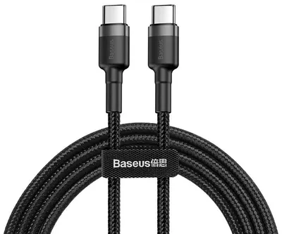 Cablu Baseus - Cafule, USB-C/USB-C, 1 m, negru