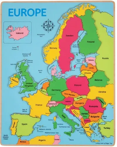 Puzzle din lemn Bigjigs - Harta Europei