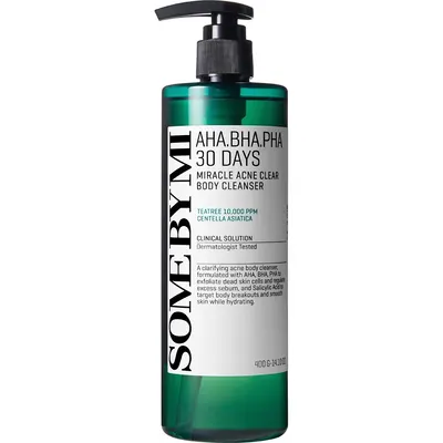 Gel de curatare pentru corp anti-acnee cu AHA BHA PHA 30 Days Miracle Acne Clear Body Cleanser, 400 g, Some By Mi
