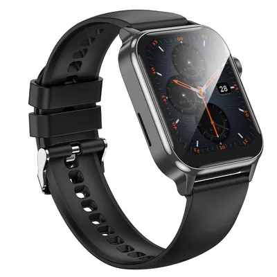 Smart Watch Y26 HOCO, Call version Bluetooth, Ecran 1.81”, Baterie 230mAh, Curea silicon, Negru Engros