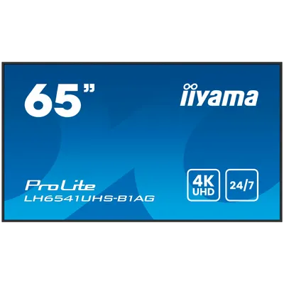 65" 3840x2160, 4K UHD IPS panel, 1% Haze, Landscape and Portrait mode, Speakers 2x 10W , 3x HDMI, 500cd/m2, Media Play USB Port