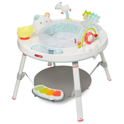Centru de activitati, Skip Hop, Cu activitati, Cu functie de jumper, masuta interactiva sau masuta de sine statatoare, Rotire 360, Cu sunete si cantece, 4 luni+, Silver Lining Cloud