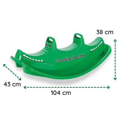 Balansoar pentru doi copii Pilsan Crocodile Seesaw, design ergonomic, realizat din plastic rezistent