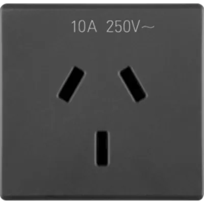 Australian Standard Priza 250v Ac - 2p+e 10a - Flat Plug - 2 Modules - System Black