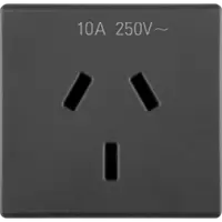 Australian Standard Priza 250v Ac - 2p+e 10a - Flat Plug - 2 Modules - System Black