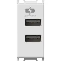 Modul Incarcator 2*USB 5V 2,1A 1M alb, TEM Modul TEM-EM67PW-U