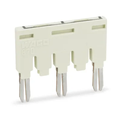 Ready-made push-in type jumper bar; insulated; 3-way (1-3-5); Nominal current 18 A; light gray