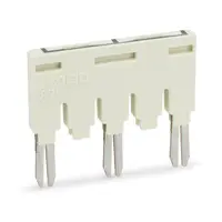 Ready-made push-in type jumper bar; insulated; 3-way (1-3-5); Nominal current 18 A; light gray