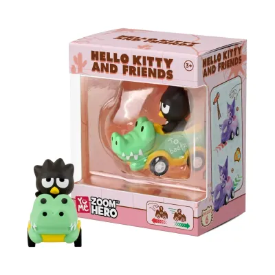 Figurina cu vehicul, Yume, Hello Kitty and Friends, Zoom Hero S1, Badtz-Maru