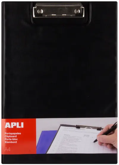 Clipboard cu capac APLI A4 - Negru