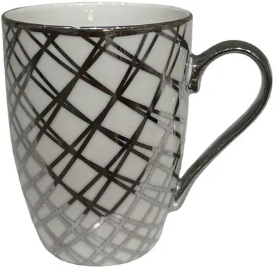 Cană Maison - Chic, New Bone China, сmotive argintii tip 2, 350 ml