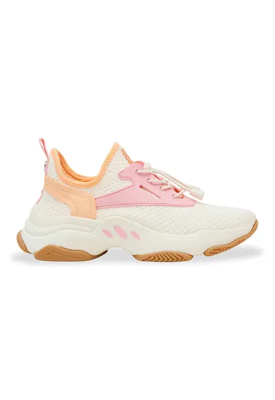 Pantofi sport Match-E slip-on cu insertii din plasa - Roz pastel/Piersica/Alb murdar