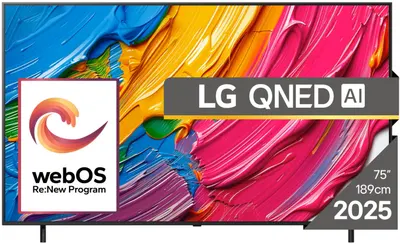 Televizor smart LG - 75QNED80A3A, 75'', Dynamic QNED AI, 4K, HDR10, AI Acoustic Tuning, negru