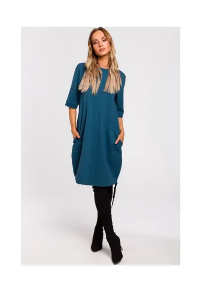 Made of Emotion Rochie midi de dama Sangye M451 Albastru Ocean - Albastru ultramarin