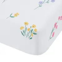 Cearceaf pentru copii alb pentru pătuț cu elastic 70x140 cm Bunny Tails Ditsy Flowers – Catherine Lansfield