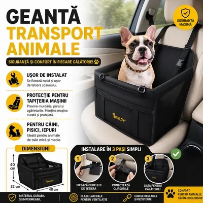 Geanta Transport Animale, Impermeabil, Tip Scaun Auto, Pentru Caine, Pisica, Iepure, 40x40x32cm