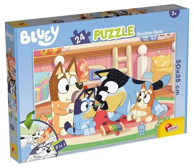 Puzzle dublu față Lisciani pentru colorat din 24 piese - Familia lui Bluey