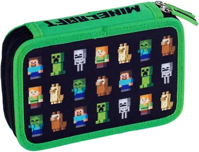 Penar scolar Astra Minecraft - Multi Characters, cu 2 fermoare
