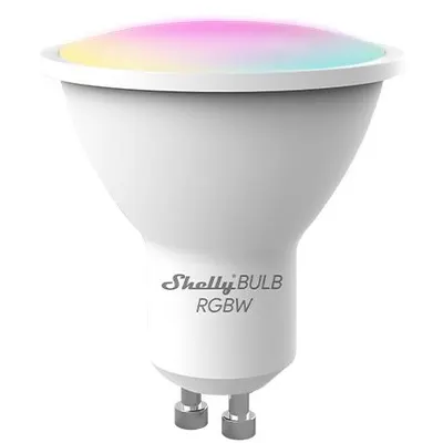 Bec LED RGB inteligent Shelly Duo RGBW, Wi-Fi, GU10, 5W, 400 lm, lumina colorata, control aplicatie, Amazon Alexa si Google Assistant 3800235262313