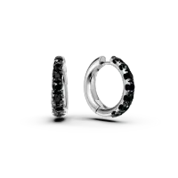 Cercei rotunzi din aur alb cu diamante negre de 0.67ct