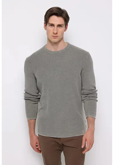 Pulover bărbați Kaki Regular Fit CL1076731