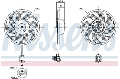 Ventilator radiator (cu carcasa) potrivit CHEVROLET CORSA; OPEL COMBO TOUR, COMBO MINIVAN, CORSA C, CORSA C HATCHBACK, TIGRA 1.3D 1.7D 08.00