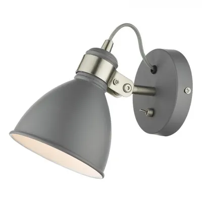 Corp de iluminat tip spot Frederick Single Wall Spotlight Dark Grey Satin Chrome