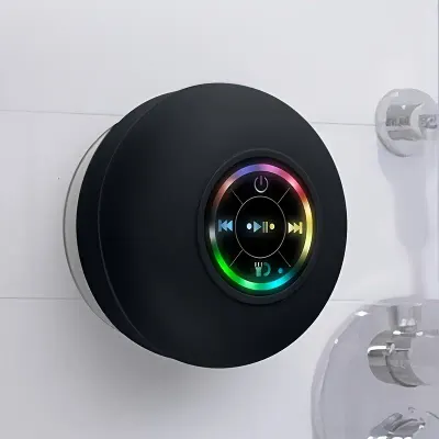 Boxa Portabila Mini Rezistenta Apa Bass Puternic cu Microfon Incorporat si Lumini LED