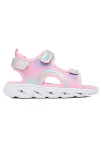 Sandale roz - textil - piele ecologica - sistem inchidere Velcro - Roz