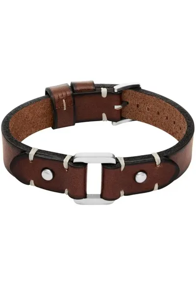 Bratara Jewelry piele JF04942040 - Maro - Argintiu