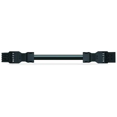 pre-assembled interconnecting cable; Eca; Socket/plug; 5-pole; Cod. A; H05Z1Z1-F 5G 1.5 mm²; 1 m; 1,50 mm²; black