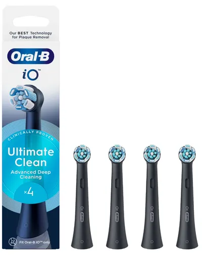 Capete de rezervă Oral-B - iO Ultimate Clean, 4 bucăți, negru