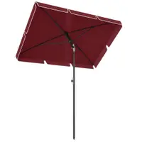 Outsunny Umbrelă de Grădină cu Margini Ondulate și 4 Brațe din Aluminiu, 198x130x245 cm, Roșu | Aosom Romania
