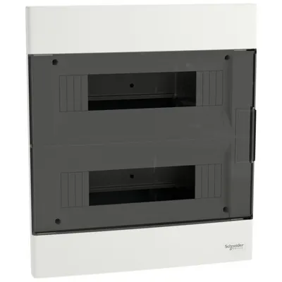Tablou cu montaj incastrat Easy9EU, 2x12 Module, usa fumurie, cu 2 blocuri terminale Schneider EZ9EUA212
