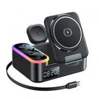 Incarcator Statie Yesido DS38 Display QI 3in1, 65W, 3A, 1 x USB-A - 2 x USB-C, Negru