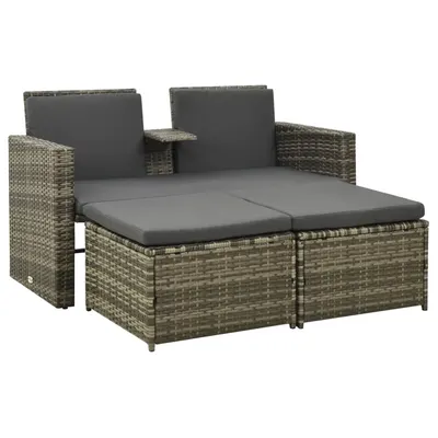 Gossi set mobilier de gradina cu perne, 3 piese, gri, poliratan