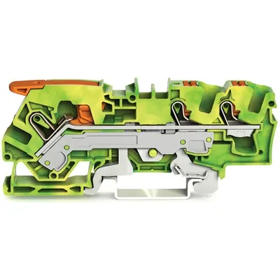 Clema sir Wago 2106-5307, 3 conexiuni, 6 mm, verde-galben, TopJobs Clamp