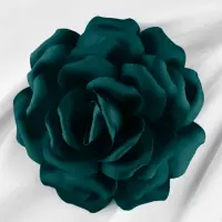 Brosa floare turcoaz inchis cu diametru de 15 cm, cu clips pentru par