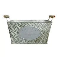 Ghiveci dreptunghiular din metal cu mânere model Sweet Garden
