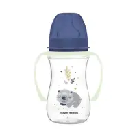 Biberon cu manere si tetina silicon Canpol Easy Start Sleepy Koala 240 ml Albastru