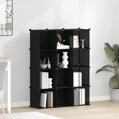 vidaXL Organizator cub de depozitare, 12 cuburi, negru, PP