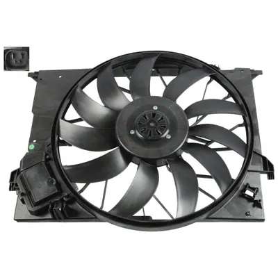 Ventilator radiator (cu carcasa) potrivit MERCEDES CLK (C209), CLS (C219), E T-MODEL (S211), E (W211), S (C216), S (W221, V221), SLR (R199) 3.0D-6.2 11.02