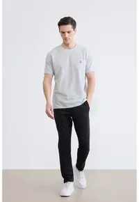 Pijama din amestec de bumbac - Gri deschis/Bleumarin